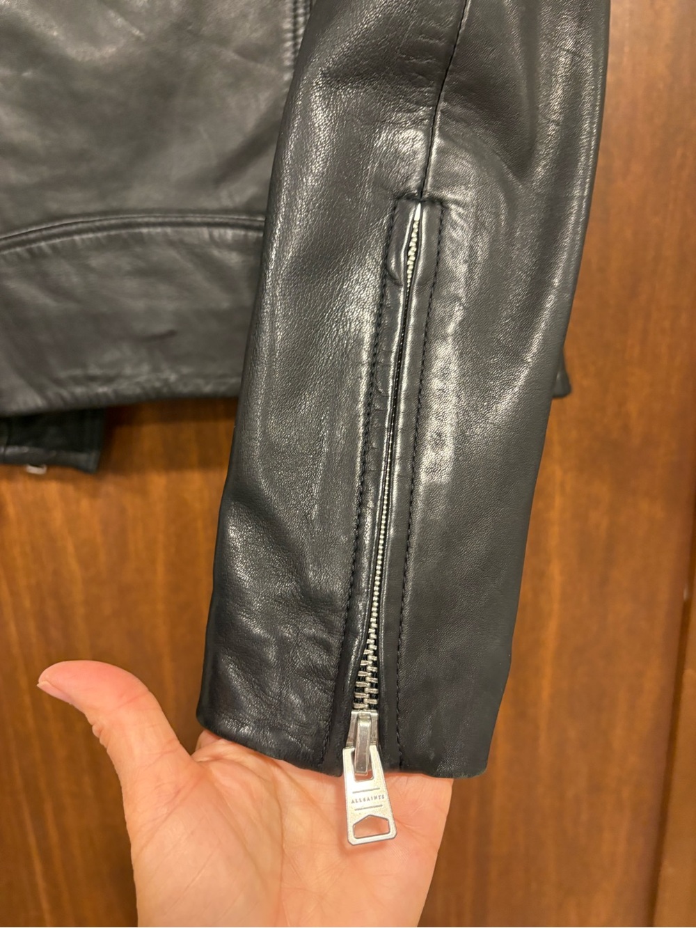 ALL SAINTS Dalby leather jacket 4 - Picture 8 of 15